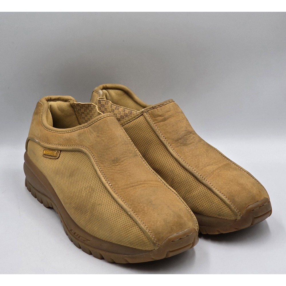 Lugz Vintage 90s Slip On Shoes Men's 8.5 Wheat Nubuck Leather Gore